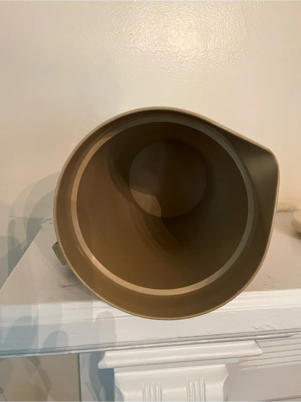 Vintage Tupperware Tan Pitcher with Lid